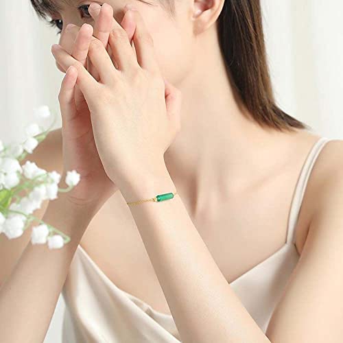Anillo de oro de 14k Palacio de Viento con ágata verde de lujo 3