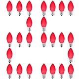 LED Christmas Replacement Bulbs 25 Pack C7, for Outdoor and Indoor, Dimmable, E12 Candelabra Base,...
