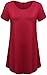 JollieLovin Women Plus Size Short Sleeve Summer Long Tunic Tops Loose Fit T-Shirt to Wear with Leggings(3X,Wine Red)