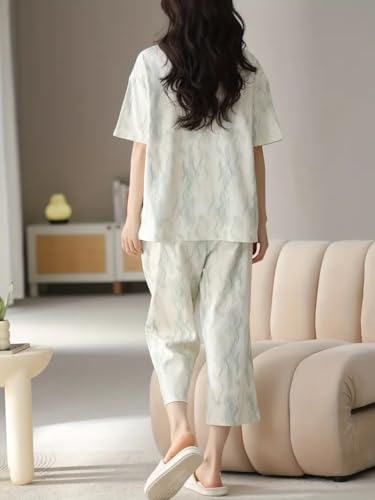 Image of Louis Luxe Womens Korean Night Dress || Full Pyjama Set || Korean Nightsuit || Women Nightwear ||Round Neck Full Sleeve Nightsuit || Loungewear || Everyday Nightdress (ND-18)