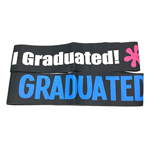 Faixa de formatura para homens e mulheres FunPa Party Sash Creative I Graduated Sign, Azul, One Size
