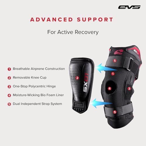 EVS SPORTS SX01 Knee Brace | 3-in-1 Compression, Support & Impact Protection | Dual-Pivot Hinge | CE EN 1621-1 Rated | Medium by EVS - Image 3