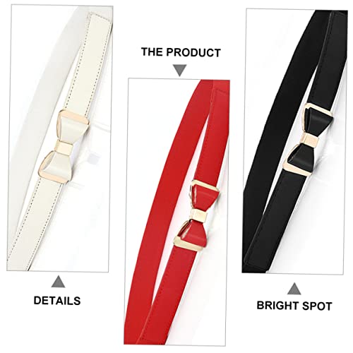 3Pcs Bowknot Waist Belt for Women Elastic Fashion Girdle Red Versatile Waist Decor for Dresses and Casual Wear2