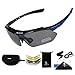FREE SOLDIER Lunettes Homme de Cyclisme Lunettes anti-UV400 Tactiques Militaires 5 en 1 Lunette polarisante Peche pour VTT Airsoft Course à Pied, Conduite, Sports de Plein air(Bleu)