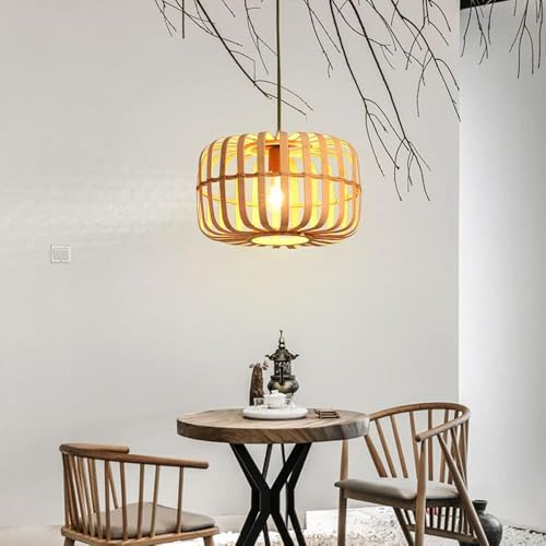 Lustre bambou style chinois E27 suspension rétro pour salon et table à manger - 5
