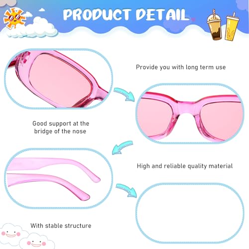 Ecally 72 Pack Rectangle Sunglasses for Women Men Retro Trendy Driving Glasses 90's Y2k Glasses Women's Sunglasses and Eyewear Accessories Square Frame, Multicolor3