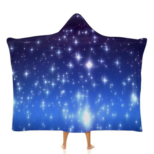 Couverture à capuche pour voyage et bureau au motif étoiles