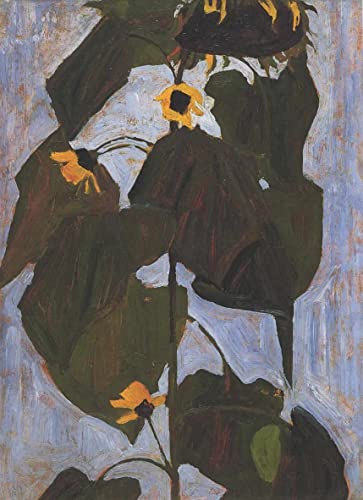 Toile Peinture Murale Tournesols d'Egon Schiele Décoration Salon Impression 60x90