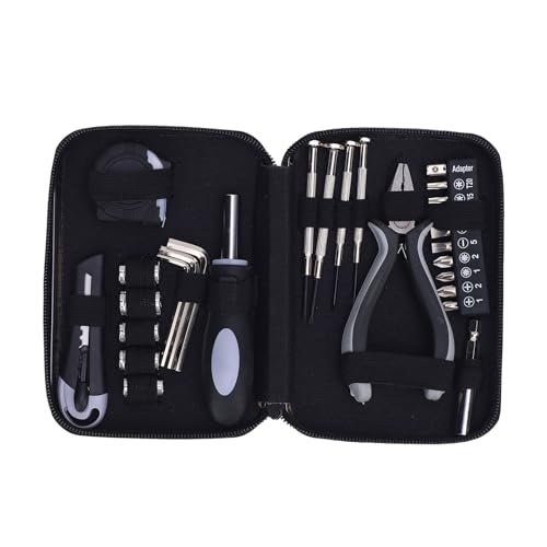 YWBL-WH Juego de Miniherramientas de Mano para el Hogar, Kit de Llave de Tubo, Alicates, Destornillador, Herramientas de Hardware con Caja de Herramientas de Almacenamiento
