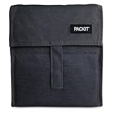 Packit® Freezable Lunch Bag, City Charcoal, Built with ECOFREEZE® Technology, Foldable, Reusable, Zip and Velcro Closure with Buckle Handle, Designed for Work Lunches and Fresh Lunch On the Go