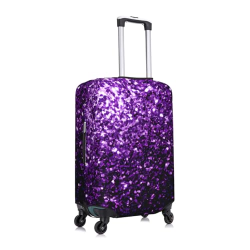 Beautiful Purple Glitter Print Suitcase Covers Personalized Luggage Protector Elastic Washable Travel Gear Cover3