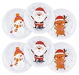 Lot de 6 chauffe-poche réutilisables. Motif: Père Noël, bonhomme de neige et renne.
