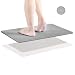 Diatomaceous Earth Bath Mat, DZY Nonslip Absorbent Bath Mat - Fast Drying Hard Bathroom Floor Shower Mats with Additional Anti-slip Mat, Sandpaper, 23.62 x 15.35 inch, Grey