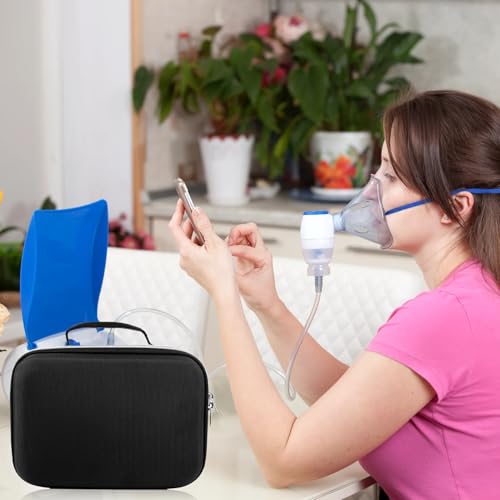 Image of Hard Case for Smart Nebulizer,Portable Nebulizer Bag,Desktop Inhaler Nebulizer for Home Travel Use,Medical Case for Inhaler Spacer, Masks, Asthma Accessories Medicine Storage Bag, Black
