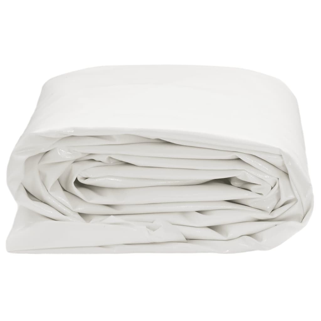 Telone bianco in tela con rivestimento in PVC, 2 x 3 m, 650 g/m², antistrappo, impermeabile, resistente ai raggi UV, resistente alle intemperie, con occhielli, per giardino, campeggio, auto