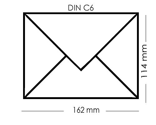 Paper24 Trauerbriefumschläge Din C6 gefüttert schwarzer 2 mm Streifen 25 Stück Format: 114x162 mm Trauerumschläge mit schwarzem Futter, Kondolenzhülle für A6 Karten