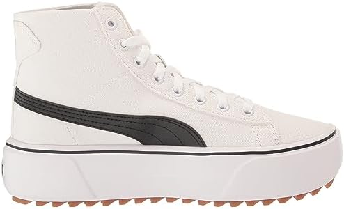 PUMA Women's KAIA 2.0 MID Sneaker, Puma White-Puma Black-Puma Team Gold, 5.5 | Image 5