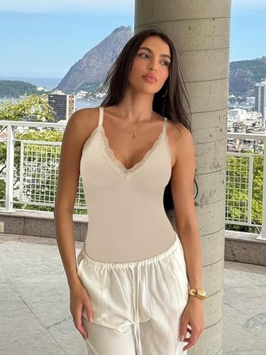 Image of EUYZOU Womens Tummy Control Shapewear Tank Tops Seamless V-Neck Compression Tank Tops Body Shaper Camisole