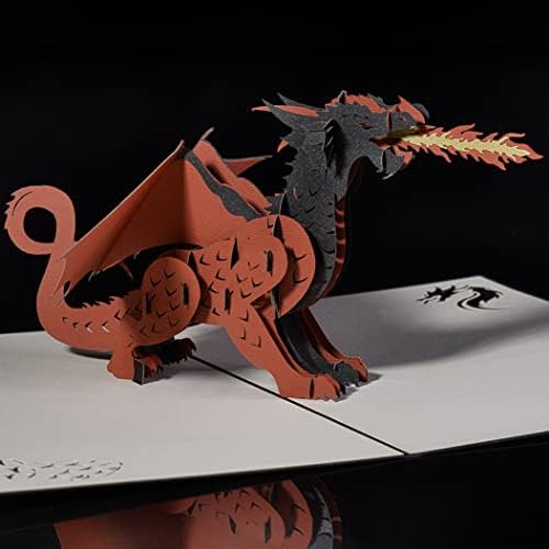 Dragon Pop Up Card by DEVINE Popup Cards | 3D Cards Pop Up Birthday Cards for Women Kids Mum Dad Husband Wife | Pop Up Greeting Cards | Funny 3D Fathers Day Card |Love Father Boy Girl Son Daughter