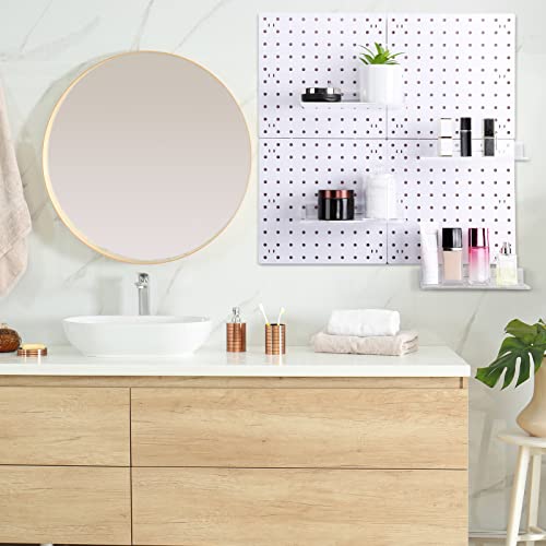 Lounsweer 4 Set Pegboard Shelf Clear Acrylic with Metal Hooks Organizer Accessories Storage for Pegboard Display Wall Craft Room Home Garage Nursery Kitchen Workbench(L Shape,8 x 4 Inch) by Lounsweer - Image 6
