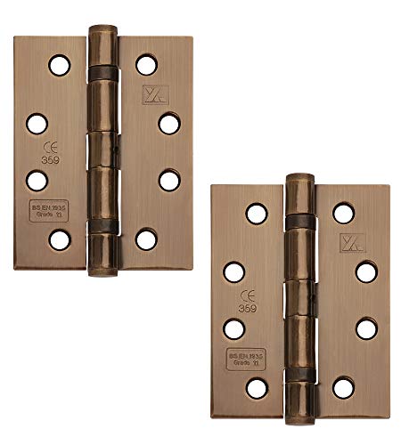 Excel XL869-ANB Pair of 4 Grade 11 Door Hinges, Antique Brass