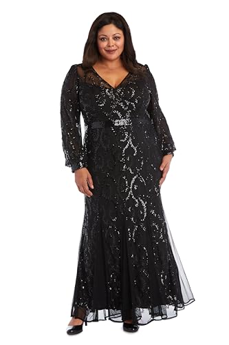 R&M Richards Womens Petites V Neck Lace Evening Dress4