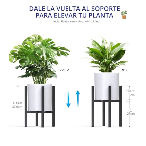 Miniatura 3 de Stlove Soporte Para Plantas De Metal, Soporte Para Plantas Ajustable, Soporte Para Macetas Para Balcones De Jardín, Exhibición De Flores Interiores Exteriores Excepto Plantas Y Macetas -1pcs