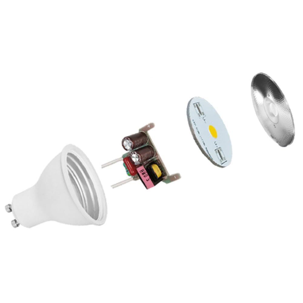 NCC-Licht 10 bombillas LED reflectoras 6 W GU10 lente 435 lm luz diurna 6500 K blanco frío foco 10°