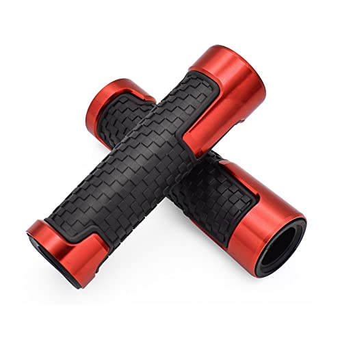 Motorcycle Grips Non Slip Rubber Bar 7/8" 22Mm Motorcycle Cnc Aluminum Powersports Handlebar Grips For Motorcycle Motorbike (Orange) #TOP12