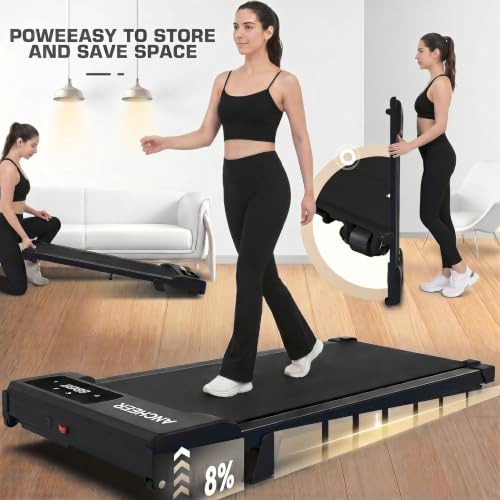 Image of ANCHEER Walking Pads, 2 in 1 Under Desk Treadmill 2.5HP Compact Running Machine with Remote Control, 300lbs Weight Capacity for Home /Gym /Office,Ultra-Quiet, Installation-Free