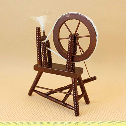 Aoile Retro Mini Spinning Wheel for 1:12 Doll House Furniture Accessories Random Color - Thumbnail 4