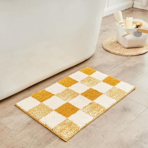 Alfombra pasillo larga lavable de 60 x 180 cm con diseño rectangular de ajedrez 2