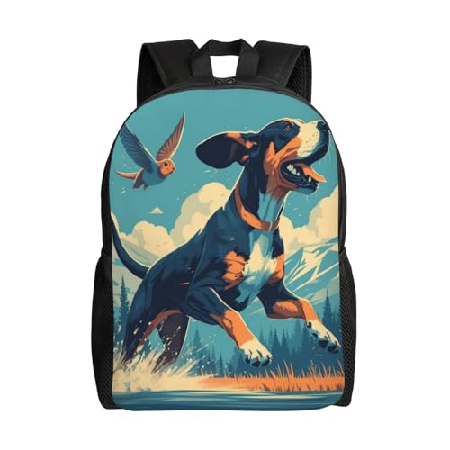 Comfort Fit Unisex Dog Bird Mountain Lake Backpack Durable for Daily Commute & Travel Adventures 16 Inch