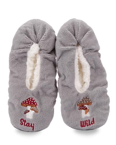 MeMoi Women's Stay Wild Mushrooms Sherpa Lined Slippers