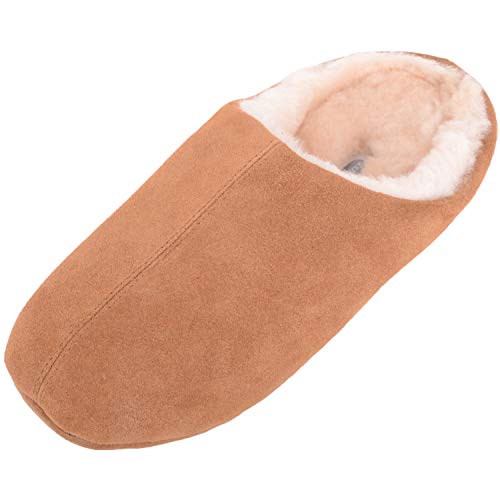 Pantoufle en peau de mouton Hudson pour homme marron châtaigne