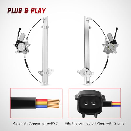 Image of Nilight Front Passenger Window Regulator with Motor, Compatible with Nissan Frontier 2005 2006 2007 2008 2009 2010 2011 2012 2013 2014 2015, Power Window Lift Motor Assembly, 741-349