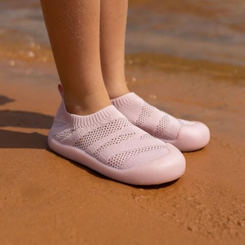 Image of JAN & JUL Slip-on Knit Shoes, Machine Washable and Lightweight Sneakers for Toddler Boys and Girls