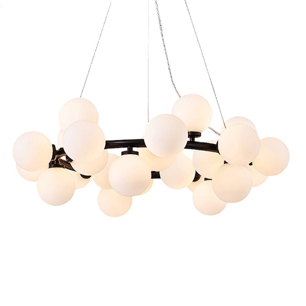 LYMSXAZOU Mid Century Industrial 25 Lights ChandelierMetal Ceiling Light Fixture for Kitchen Dining Room Bedroom Black Finish Modern Design