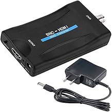 BNC to HDMI Video Converter Box,BNC Adapter with Audio for Security Cameras DVRs Supports 720P/1080P Output Audio Input 1080P Output HDCP Hook Security Camera DVRs Surveillance CVR AC1420 CCTV