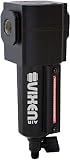 Vixen Air 3/8' NPT in-line Aluminum Air Filter (Water Trap/Separator) for Air Ride/Suspension/Air Tools Black VXF3938B