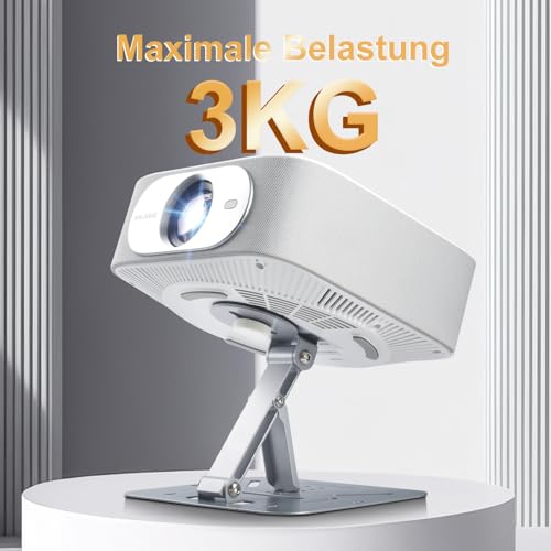 Salange Beamer ständer, Multi-Function Beamer Halterung Projektorständer Wall Ceiling Stand,180° drehbar,passend für Projektoren mit 1/4 Zoll Schraubschnittstelle,ultrakompakter Klappständer,Silber