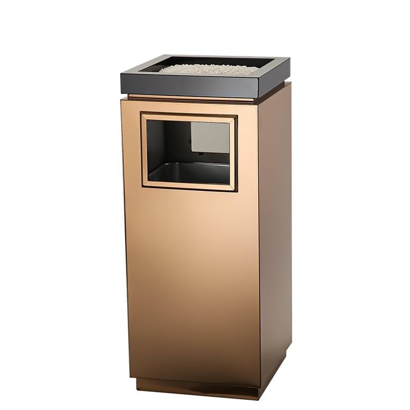 Durable Stainless Steel Trash Can - Weather-Resistant Outdoor Ashtray Bin for Hotels, Shopping Malls, and High-Traffic Areas - Easy to Clean, Anti-Corrosion Design
