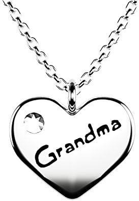 Grandma Heart Pendant Necklace - Silver Chain Necklace - Grandma Jewelry - Great Christmas Gift