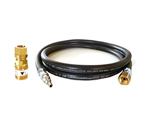 Schutzgasschlauch 2,0 Meter inkl. Schnellkupplung DIN EN 561 Cover