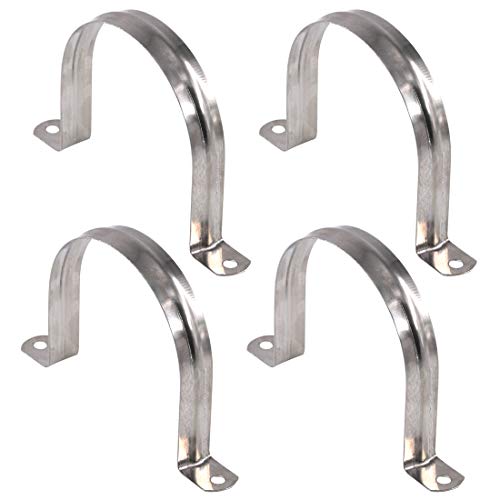 Keadic 30Pcs M90 Two Hole Strap U Bracket Tube Strap Tension Clips Stainless Steel Heavy Duty Rigid Pipe Strap Clamp, For Pipe Fixing On Various Surfaces And Support Structures #TOP15