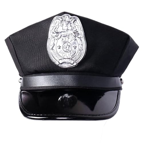 Shurhome Fashionable Polices Hat Security Personnel Women's Autumn Buckles for Halloween, Festivals Stage Hat