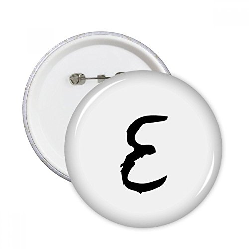Badge Alphabet grec Epsilon noir pour masquer une imperfection ou embellir un vêtement uni