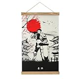 ナオツグ ログ・ホライズン スクロールポスター 壁掛け ファブリック 装飾 木製フレーム ハンガー マグネットキット ホルダー プリント写真 リビングルーム 寝室 装飾用