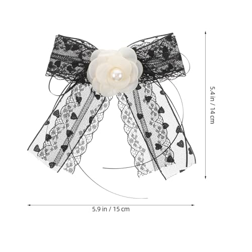 Broche nœud noire dentelle pour ajuster un décolleté avec une épingle - 2