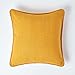 HOMESCAPES - Federa per cuscino in cotone giallo senape Rajput, 45 x 45 cm